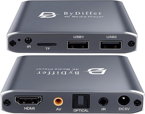 مشغل الوسائط الرقمية 4K HD ، مشغل فيديو MP4 التلفزيوني لبطاقة USB Drive/Micro SD ، لافتات رقمية ، تشغيل تلقائي ، H.265/HEVC ، Optical/HDMI/AV Output in Saudi Arabia