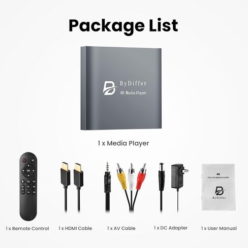 مشغل الوسائط الرقمية 4K HD ، مشغل فيديو MP4 التلفزيوني لبطاقة USB Drive/Micro SD ، لافتات رقمية ، تشغيل تلقائي ، H.265/HEVC ، Optical/HDMI/AV Output in Saudi Arabia