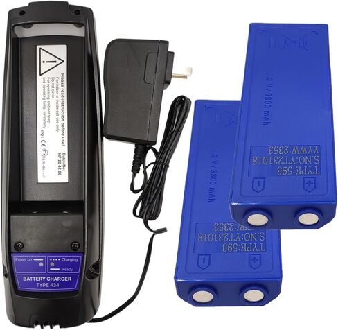 (1-PC) 110-240V ScanReco 434 شاحن البطارية مع (2-PCS) النوع 593 7.2V 3300MAH NI-MH قابلة لإعادة الشحن للبطارية Scanreco 593/592/590/596/EEA2512 in Kuwait