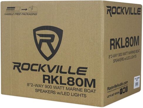 Rockville (4) RKL80MW 8" 900 Watt White 2-Way Marine Boat Speakers w/LED's in Saudi Arabia