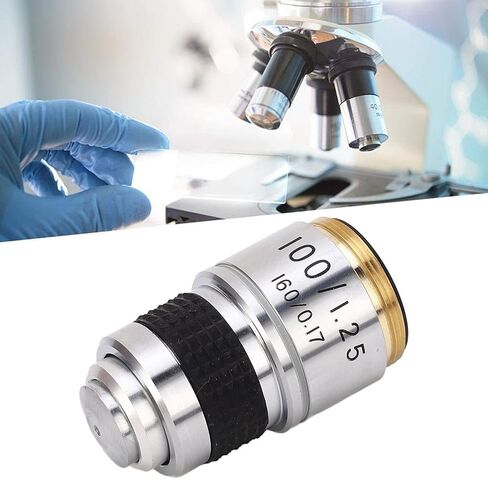 100X Microscope Objective, Professional RMS Size Fall Objective Lens Replacement, Examine Materials Defects and Quality Inspection for Microscopes in Saudi Arabia