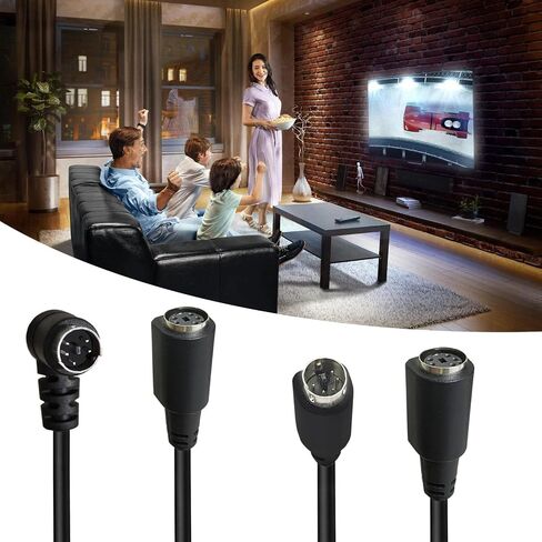 S Video 5pin Cable Wire Male to Female Small Din 5pins S-Video Line لأجهزة تلفزيون الكاميرات وجهاز العرض in Saudi Arabia