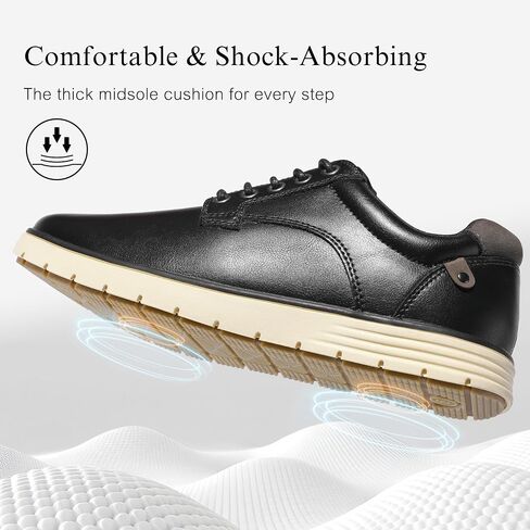 NCCB Men's Casual Dress Sneakers Lace Up Formal Oxfords Dress Shoes for Men Slip-on Comfortable Brown Shoes for Bussiness/Travel/Work in Kuwait
