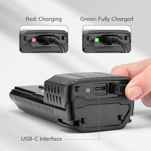 Baofeng تم ترقيته BL-5RH بالإضافة إلى بطارية 5200 مللي أمبير في الساعة مع منفذ شحن USB-C ، بطارية LI-ION القابلة لإعادة شحن UV-5RM PLUS/5RM/AR-5RM/UV-5RM Plus GPS/5RH/5RH PRO in Kuwait