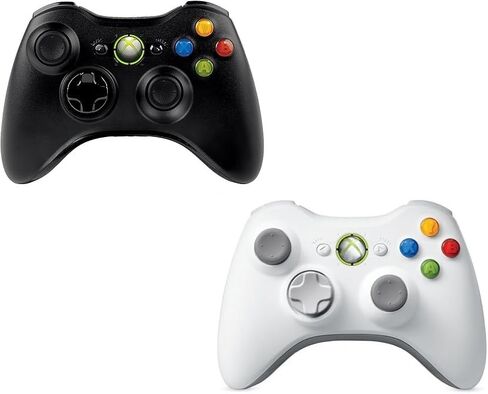 Xbox 2-Pack 360 Wireless Controllers | Model 1403 | Black & White Controller Set (Renewed) in Saudi Arabia