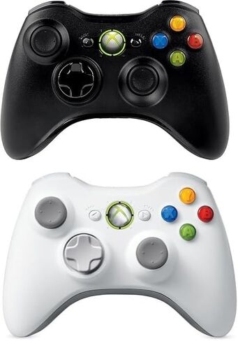 Xbox 2-Pack 360 Wireless Controllers | Model 1403 | Black & White Controller Set (Renewed) in Saudi Arabia