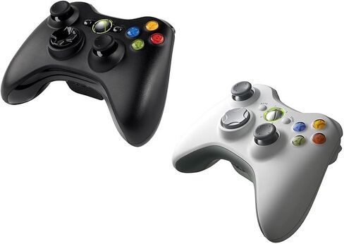 Xbox 2-Pack 360 Wireless Controllers | Model 1403 | Black & White Controller Set (Renewed) in Saudi Arabia