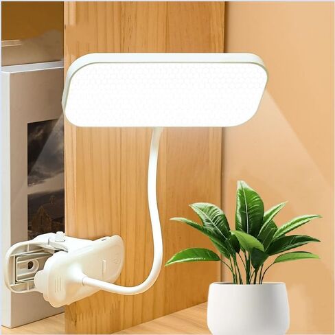 Clip on Light LED Reading Study Lamp 3 Brightness,Eye-Caring LED Dorm Bed Light with USB Charging Port, Ajustable Clip Lights for Headboard Reading in Bed,Bedroom(White) in Saudi Arabia