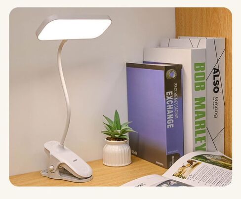 Clip on Light LED Reading Study Lamp 3 Brightness,Eye-Caring LED Dorm Bed Light with USB Charging Port, Ajustable Clip Lights for Headboard Reading in Bed,Bedroom(White) in Saudi Arabia