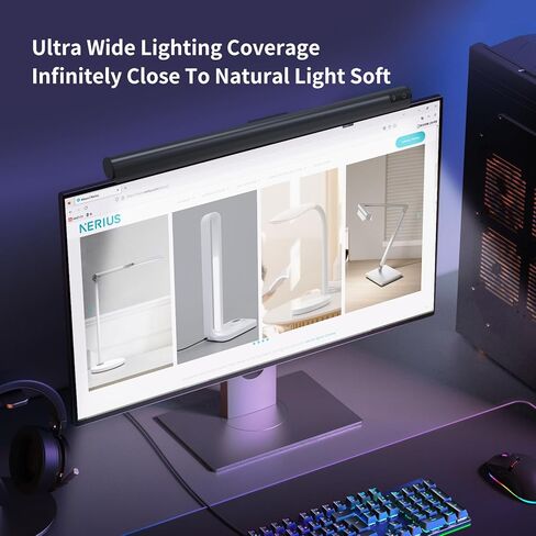 Monitor Light Bar, Adjustable Brightness and Color Temperature, Glare-Free, Low Blue Light,Anti-Glare Design for Office, Home, and Gaming in Saudi Arabia