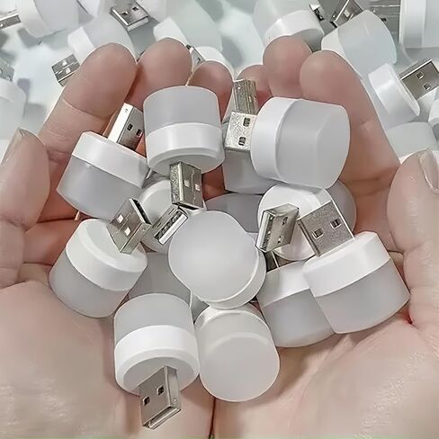 2 Pack Mini LED LIGHT LIGHT ، مصباح USB قابس محمول مصابيح كتب صغيرة محمولة ، شحن طاقة الكمبيوتر المحمول ، ضوء القراءة لغرفة نوم المنزل in Saudi Arabia