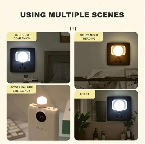 2 Pack Mini LED LIGHT LIGHT ، مصباح USB قابس محمول مصابيح كتب صغيرة محمولة ، شحن طاقة الكمبيوتر المحمول ، ضوء القراءة لغرفة نوم المنزل in Saudi Arabia