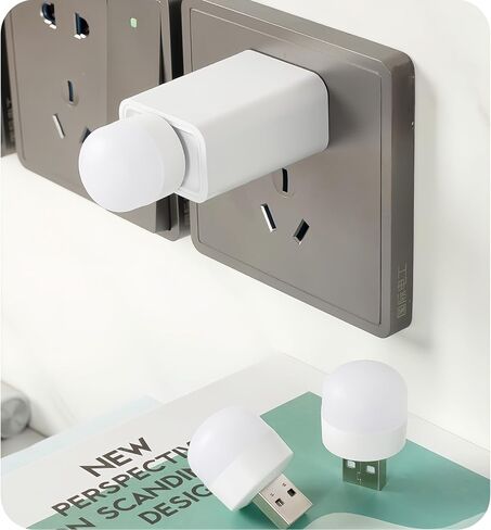 2 Pack Mini LED LIGHT LIGHT ، مصباح USB قابس محمول مصابيح كتب صغيرة محمولة ، شحن طاقة الكمبيوتر المحمول ، ضوء القراءة لغرفة نوم المنزل in Saudi Arabia