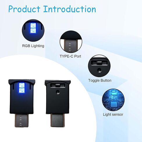 USB Type C Ambient Light - 4pcs 8 Colour in Kuwait