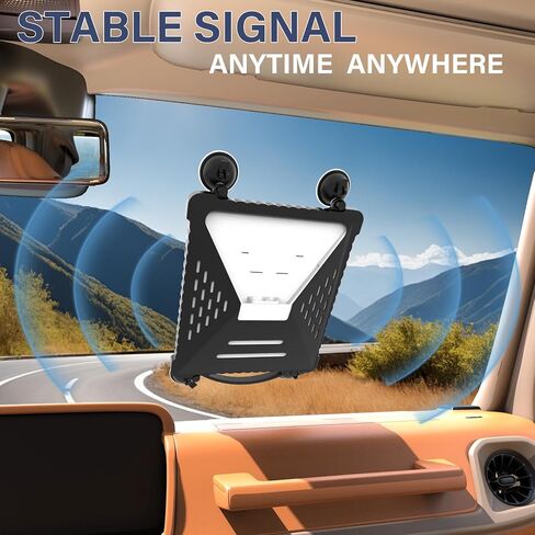 ACOVE Suction Car Cup Mount for Starlink-Mini,2-in-1 Satellite Dish Mounts Protective Silicone Case & Strong Suction Cup Stable Satellite Signal with Hook & Handle for Car Window/RVs/Road Trips,Black in Kuwait