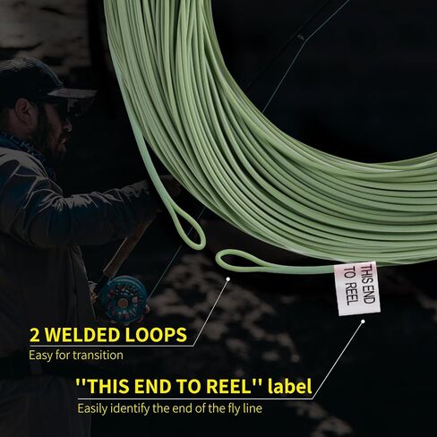 Maxcatch Fly Line with Two Welded Loops, Weight Forward Floating, 100FT, Multiple Colors, WF1F-WF9F, for Freshwater Fly Fishing in Saudi Arabia