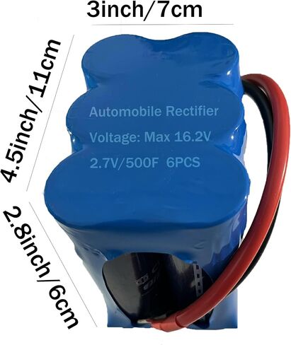 Super Capacitor 2.7v 500f Row Farad Capacitor 0-16V DC MAX 83F مع لوحة وقائية ، سيارة من خلال فتحة عامة ، الكربون المنشط ، AUTO-A778 ، 105C ، 10 ٪ التسامح in Saudi Arabia