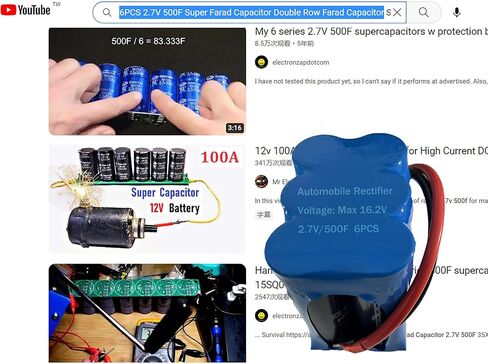 Super Capacitor 2.7v 500f Row Farad Capacitor 0-16V DC MAX 83F مع لوحة وقائية ، سيارة من خلال فتحة عامة ، الكربون المنشط ، AUTO-A778 ، 105C ، 10 ٪ التسامح in Saudi Arabia