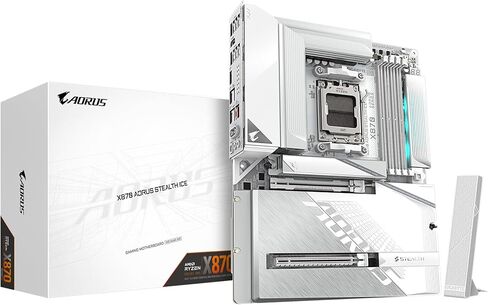 Gigabyte X870 Aorus Stealth Ice AMD AM5 ، ATX ، DDR5 ، 4x M.2 ، PCIe 5.0 ، 2xUSB-4 ، USB-C ، WiFi7 ، 5GBE LAN ، EZ-LATCH in Saudi Arabia