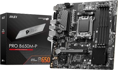 MSI PRO B650M-P V1 Motherboard, Micro-ATX - Supports AMD Ryzen 9000/8000 / 7000 Series Processors, AM5 - DDR5 Memory Boost 6000+MHz/OC, 1 x PCIe 4.0 x16, 2 x M.2 Gen4, 2.5G LAN in Saudi Arabia