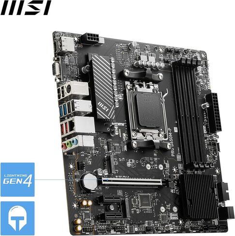 MSI PRO B650M-P V1 Motherboard, Micro-ATX - Supports AMD Ryzen 9000/8000 / 7000 Series Processors, AM5 - DDR5 Memory Boost 6000+MHz/OC, 1 x PCIe 4.0 x16, 2 x M.2 Gen4, 2.5G LAN in Saudi Arabia