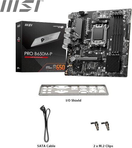 MSI PRO B650M-P V1 Motherboard, Micro-ATX - Supports AMD Ryzen 9000/8000 / 7000 Series Processors, AM5 - DDR5 Memory Boost 6000+MHz/OC, 1 x PCIe 4.0 x16, 2 x M.2 Gen4, 2.5G LAN in Saudi Arabia