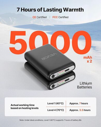 VEVOR Heated Socks, X-Large Size, 5000mAh Battery Rechargeable Heating Socks with 4 Heating Levels, Electric Heated Sock with APP Control for Men Women, Foot Warmer for Hunting Riding Camping Hiking in Kuwait