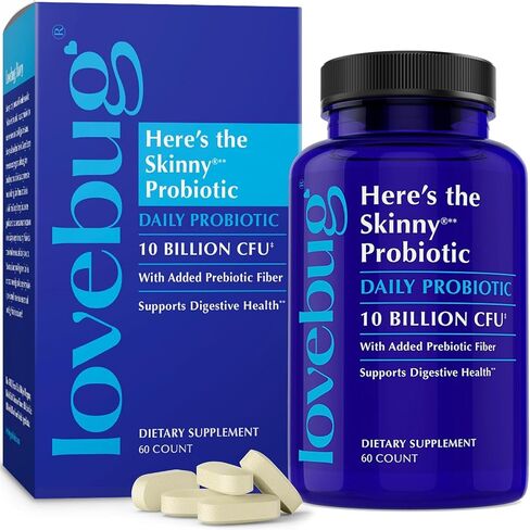 Lovebug Here's The Skinny | Helps with Constipation, Gas & Digestive Upset | Multi-Strain 10 Billion CFU in Saudi Arabia