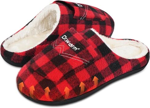 Dr.Warm Heated Slippers for Women Men, 5000mAh Rechargeable Battery Heating Shoes with Anti-Skid Rubber Sole, Thermal Electric Fuzzy Slippers Foot Warmer for Cold Winter in Saudi Arabia