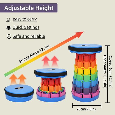 البراز القابل للطي المعقّد -ارتفاع قابل للتعديل (2.3 "-17.3") -طية ثنائية ، براز قابلة للطي الثقيلة المحمولة للبالغين ، سعة 600 رطل -التخييم المدمج ، الصيد ، مقعد في الهواء الطلق (أسود) in Saudi Arabia