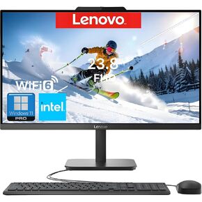 Lenovo 23.8" FHD All-in-One Desktop Computer for Home & Business, Intel N100 (up to 3.4 GHz), 8GB RAM, 512GB SSD, Intel UHD Graphics, RJ45, Bluetooth, HDMI, Wi-Fi, Keyboard & Mouse, Windows 11 Pro in Saudi Arabia