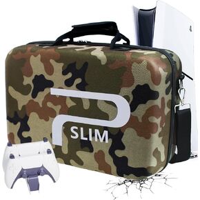 MOCADIA Carrying Case for PS5 SLIM 2023, Hard Shell Travel Case Compatible Playstation 5 Slim Console Protective Bag, Headset, PS5 Controller, Game Discs, and Gaming Accessories （Black） in Saudi Arabia
