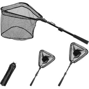 شبكة صيد التلسكوب مع مقبض-شبكة أسماك عذبة ومياه متينة متينة ، شبكة هبوط قابلة للطي ، وتصميم خفيف ، وتصميم سهلة النقل والتخزين in Kuwait