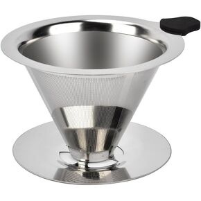 Stainless Steel Pour Over Coffee Dripper, Reusable Fine Mesh Filter for 1-2 Cups, Paperless Coffee Maker for Home, Travel, Camping in Saudi Arabia