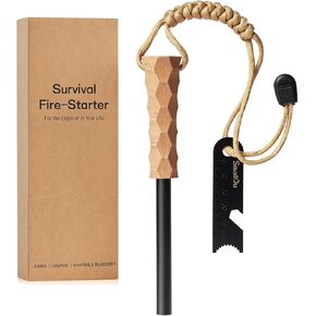 Ferro Rod Fire Starter, Survival Flint and Steel Fire Starter Kit for Hiking, Bushcraft,Camping Essentials Gear, Emergency Supplies - Ideal Gift for Explorers in Saudi Arabia