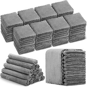 100 Pack Baby Washcloths Bulk 10 x 10 Inch Microfiber Coral Fleece Baby Face Towels Absorbent and Soft Baby Wash Cloths for Newborns Infants and Toddlers (Colorful) in Saudi Arabia