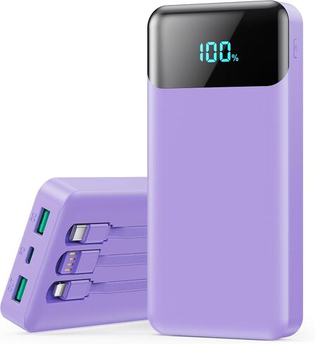 شاحن محمول 40800mAh بنك الطاقة مع 3 كابل مدمج ، 25W PD USB C في و OUT POWER BANK شحن الهاتف السريع ، QC4 in Kuwait