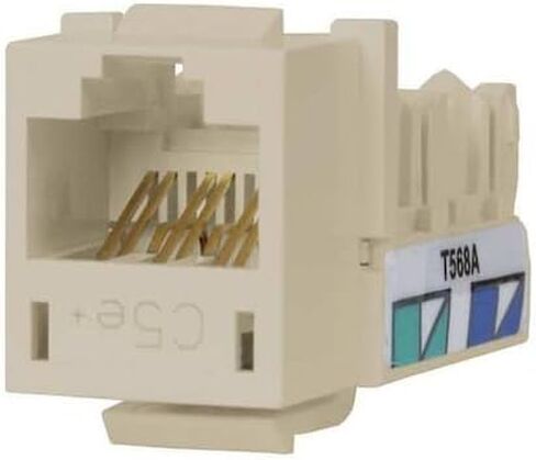 Hubbell Premise Wiring ، HXJ5Eow ، Hubbell Xcelerator HXJ5EOW Cat.5E Keystone Jack - 1 X RJ -45 Network Female - White (1 item/s) in Saudi Arabia