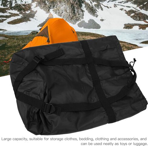 Outdoor Camping Nylon Sleeping Bags Clothing Compression Storage Bag Stuff Sack Lightweight Durable Travel Organizer For Hiking Backpacking Travelers Black 43x23cm in Saudi Arabia
