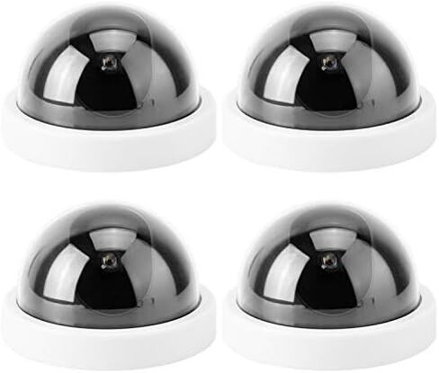 Diooche 4pcs محاكاة القبة كاميرا أمان وهمية وهمية ، كاميرا مراقبة CCTV مضادة للسرقة مع ضوء LED وامض (أبيض) in Saudi Arabia