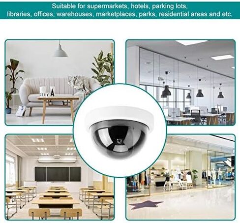 Diooche 4pcs محاكاة القبة كاميرا أمان وهمية وهمية ، كاميرا مراقبة CCTV مضادة للسرقة مع ضوء LED وامض (أبيض) in Saudi Arabia