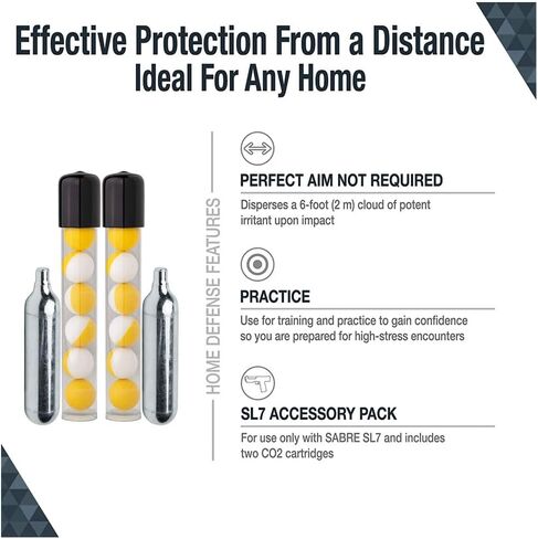 معدات الأمن Saber Saber Home Defense Pepper Ball Launcher Kit 14 كرات مسحوق خاملة و 2 C02 خراطيش in Saudi Arabia