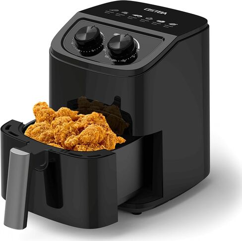 OSTBA 2.5QT AIR FRYER لـ 1-2 أشخاص ، مقلاة الهواء الصغيرة مع 6 خيارات القائمة ، ومقبض DUAL TEMP & TIMER ، الدورة الدموية السريعة ثلاثية الأبعاد ، سلة آمنة لاصق وغسالة الصحون ، طبخ صحية خالية من الزيت in Kuwait