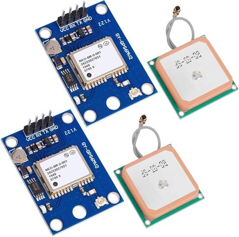 2pcs GY-NEO6MV2 NEO-6M GPS Module Flight Control Module Support 3.3V-5V Power Supply with Ceramic Antenna for Arduino, STM32, Raspberry Pi, ESP32 in Saudi Arabia