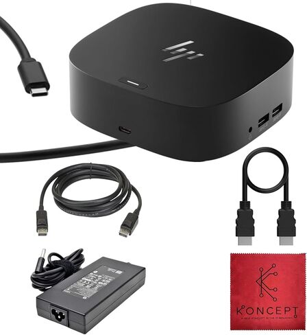 5TW10AA HP Docking Station for Laptop Dual Monitor and Charging - USB-C G5 Dock with 120W + HDMI Cable + DisplayPort Cable (Renewed) in Saudi Arabia