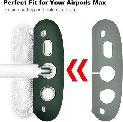Filoto Case for Airpods Max Headphones, Ear Pad Case Cover/Ear Cups Co ver/Headband for AirPods Max (USB-C/Lightning)(2024/2020), Silicone for Apple Airpod Max, Accessories Cases (Black) in Kuwait