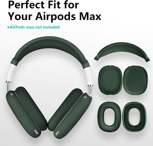 Filoto Case for Airpods Max Headphones, Ear Pad Case Cover/Ear Cups Co ver/Headband for AirPods Max (USB-C/Lightning)(2024/2020), Silicone for Apple Airpod Max, Accessories Cases (Black) in Kuwait