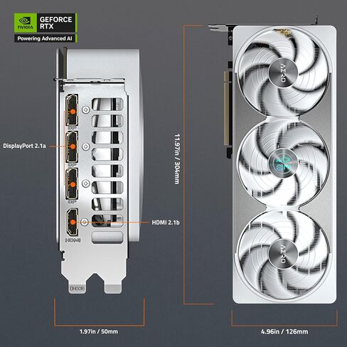 GIGABYTE AORUS GEFORCE RTX 5080 Master ICE 16G CARTER ، نظام تبريد Windforce ، بطاقة فيديو سعة 16 جيجابايت 256 بت ، GV-N5080AORUSM ICE-16GD فيديو in Saudi Arabia