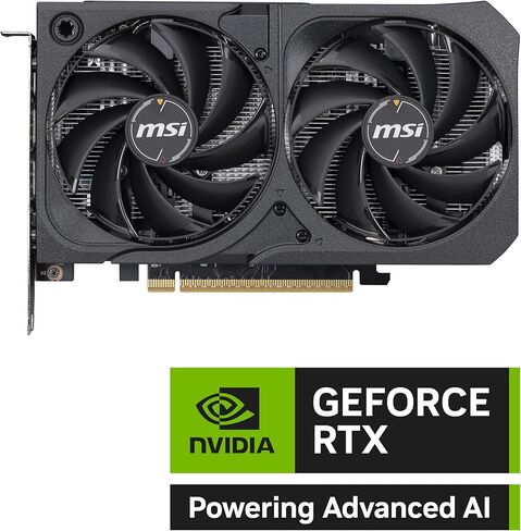 MSI Gaming RTX 5050 8G Shadow 2X OC Graphics Card (8GB GDDR6,128-bit, Extreme Performance: 2617 MHz, DisplayPort x3 2.1a, HDMI 2.1b, NVIDIA Blackwell Architecture) in Saudi Arabia