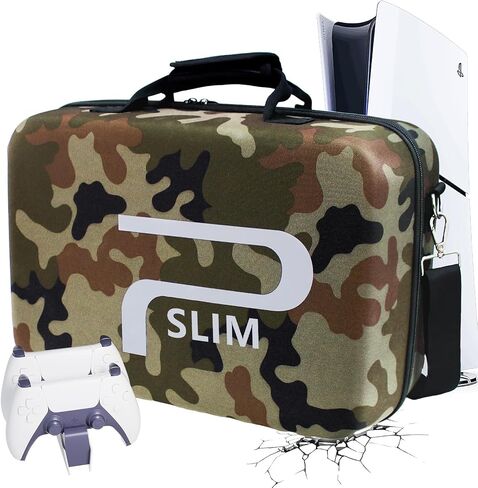 Mocadia Carry Case for PS5 Slim 2023 ، Hard Shell Travel Case Case Compatible PlayStation 5 Console Protection Bag ، سماعة الرأس ، وحدة تحكم PS5 ، أقراص اللعبة ، وملحقات الألعاب （أسود） in Saudi Arabia